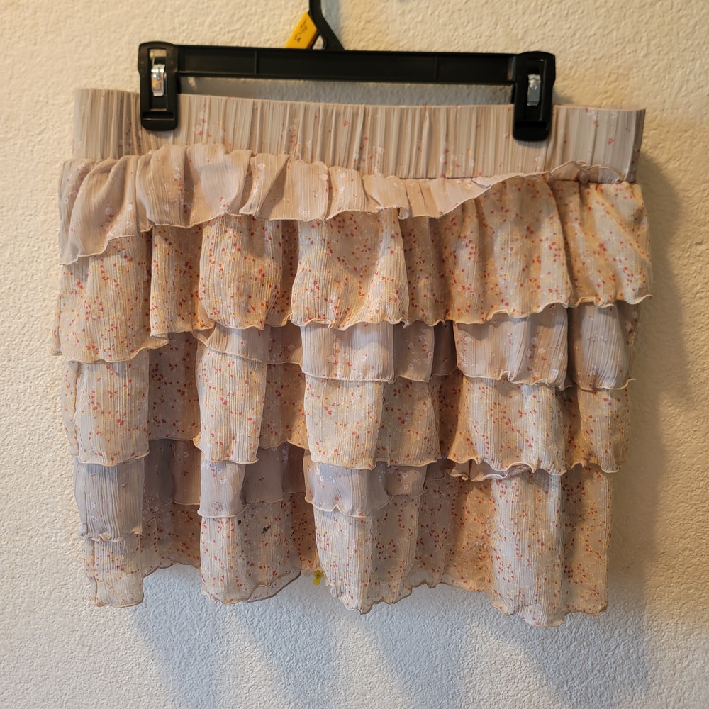 Old Navy Cream Floral Mini Skirt